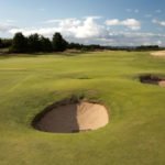 Gailes Links 16th hole located in Irvine, North Aryshire, Scotland