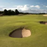 Gailes Links 16th hole located in Irvine, North Aryshire, Scotland