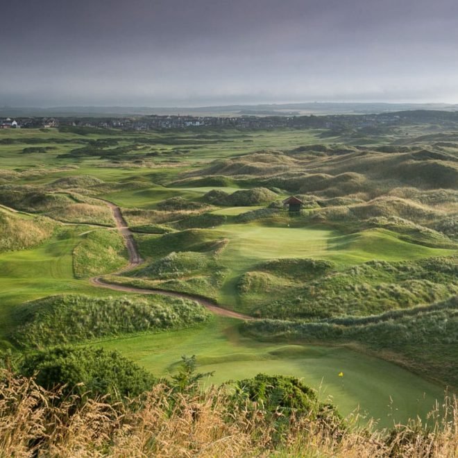 Cruden Bay - 9th tee view to clubhouse
